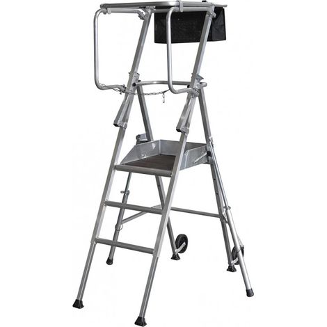 [JAMAIS UTILISE] Duarib – Escabeau mobile pliant 3 marches – Hauteur de travail 3,15m – Aluminium léger – Stabilité renforcée pour chantiers exigeants (1/5)