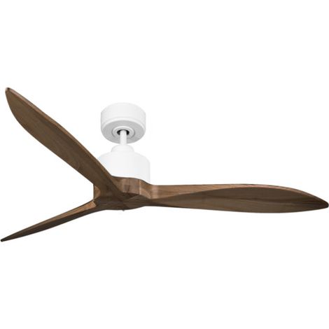 Modulo Latino Slim - Super destratificateur et ventilateur DC 132 cm blanc pales bois sombre idéal 26 à 40 m² (1/5)