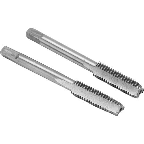 Jeu de 2 tarauds métriques HSS M8x1,25, 3 cannelures droites, outil de filetage acier rapide (1/5)