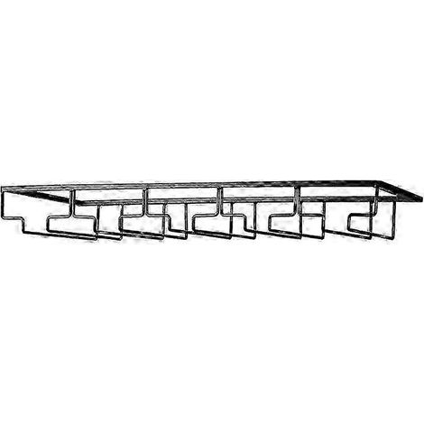 Weinglasregal – Unterbau-Weinglashalter, Stielglasaufbewahrung, Metall-Organizer für Bar und Küche, Schwarz Schwarz 5 Reihen, 1 Packung (1/4)
