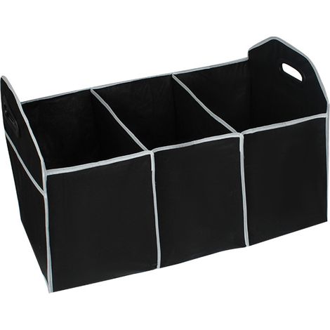 Organisateur de coffre de voiture, sac de rangement pliable et résistant pour voitures, fourgonnettes et camions (noir) (1 pièce) (1/5)