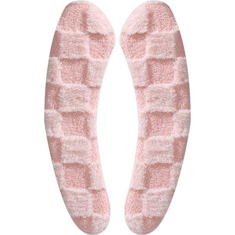 Coussinets de siège de toilette en peluche épaisse, universels, adhésifs et lavables, pour l'hiver (rose) (1/3)