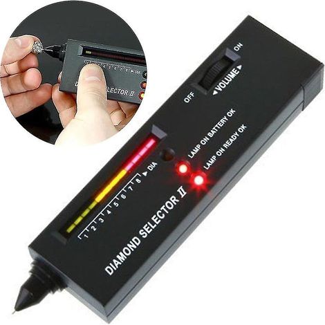 Kit de test d'or Diamond Selector II avec stylo à pierres précieuses, testeur de diamants électronique portable avec LED (1/2)