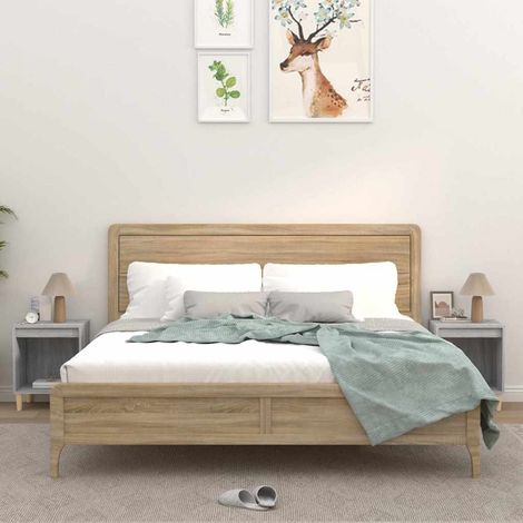 vidaXL Mesitas de noche 2 unidades gris Sonoma 40x35x50 cm (1/5)
