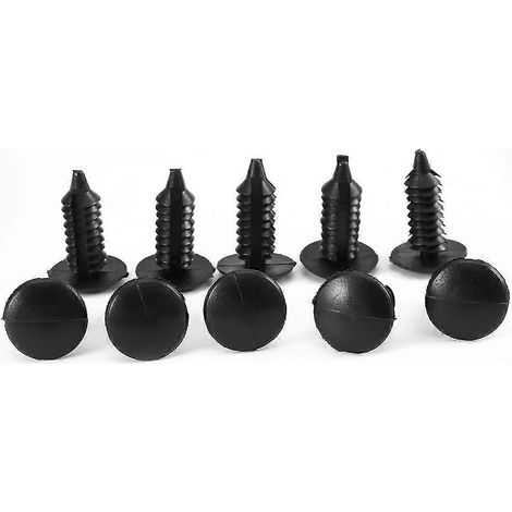 Lot de 100 rivets universels en nylon noir, clips de fixation pour pare-chocs de voiture. Clips en plastique pour fixation sur pare-chocs.