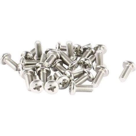 Vis de Fixation VESA pour Écrans LCD TV - Lot de 30 Vis Phillips M4 x 10 mm en Acier Zingué (1/2)