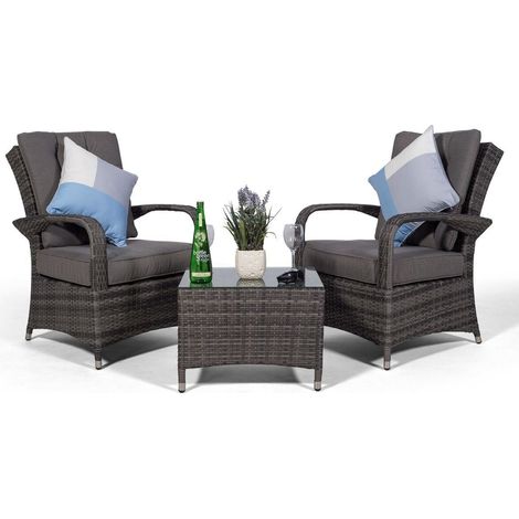 Giardino Arizona 2 Seat Garden Lounge Chair Set - Grey (1/5)