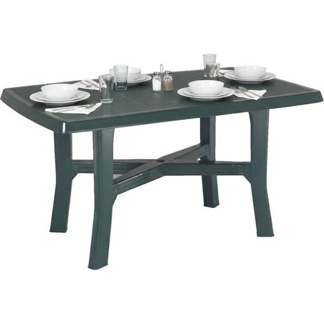Dmora Rechteckiger Gartentisch, Made in Italy, Farbe Grün, Maße 88 x 72 x 138 cm