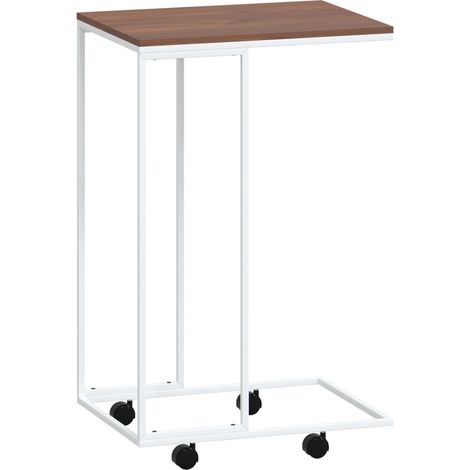 Table d'appoint,Table basse,Table de Salon avec roues Blanc 40x30x63,5cm Bois d'ingénierie CFW78365 (1/5)