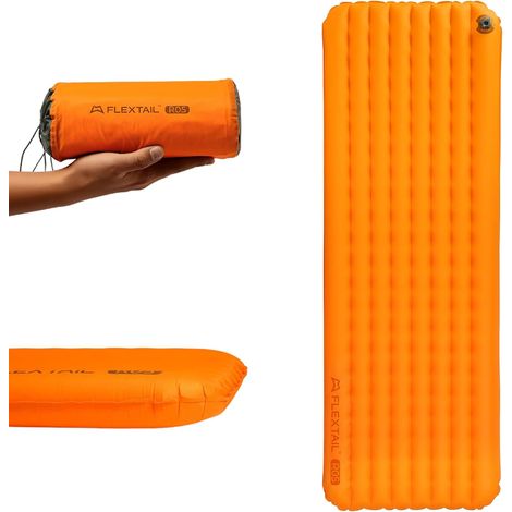 Matelas Gonflable de Camping, Isolant avec Valeur R5, Revêtement Pet Aluminium, Alvéoles en C Double Face, 20D Nylon Matériau, Double Valve TPU, Ultraléger Matelas Gonflable 196X65X10cm (1/5)