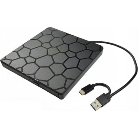 DVD Externe RW Drive USB 3.0 Type C 2 dans 1 Interface DVD CD Écrivain Burner Reader Lecteur pour PC pour Ordinateur Portable (1/4)