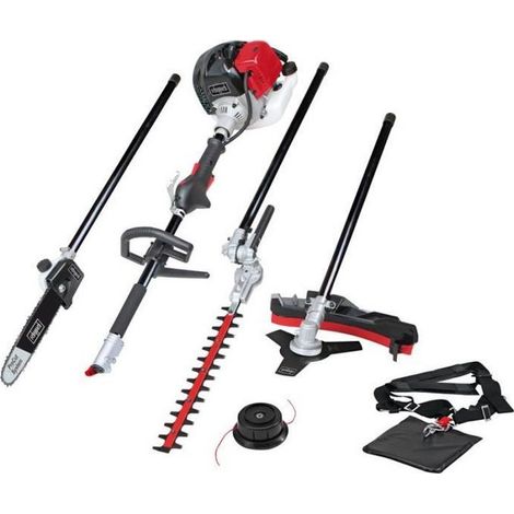 Desbrozadora térmica 4 in 1 SCHEPPACH 52CC, podadora, tijeras de altura, cortabordes