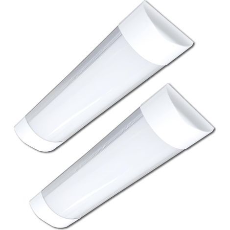 Set mit 2 LED-Streifenleuchten, 30 cm, 9 W, 900 Lumen, Farbtemperatur, Aluminium, für den Innenbereich (1/5)