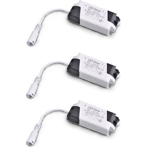Lot de 3 Transformateurs LED 18-24W Aougo Driver Constant Current Entrée AC 85-265V Sortie DC 36-72V pour Downlights (1/4)