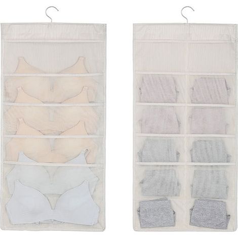 Sac De Rangement Suspendu - 15 Poches En Maille Transparente - Rotatif 360° - Pour Sous-Vêtements Et Accessoires - 1 Pièce (1/5)