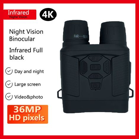 Caméra de vision nocturne Y6 4K Ultra HD 2023, entièrement noire, avec vision nocturne binoculaire 42 MP.