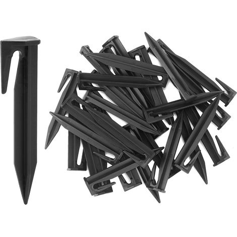 100 plastic fastening stakes for lawn mowers – 85 mm, weatherproof, quick fastening of boundary wires (1/5)