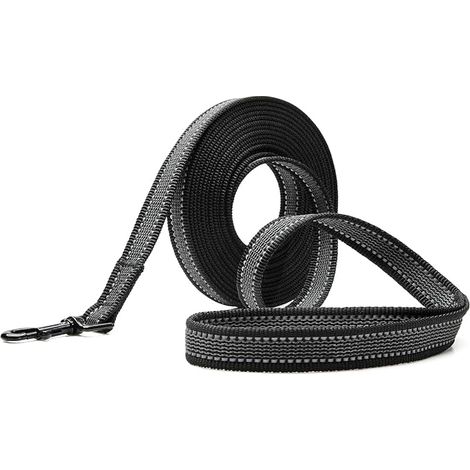 Dog Lead with Rubbers and Reflective Strips, 5 m 10 m Long Training Lead for Dogs in Nylon, 5 m x 2 cm (1/5)