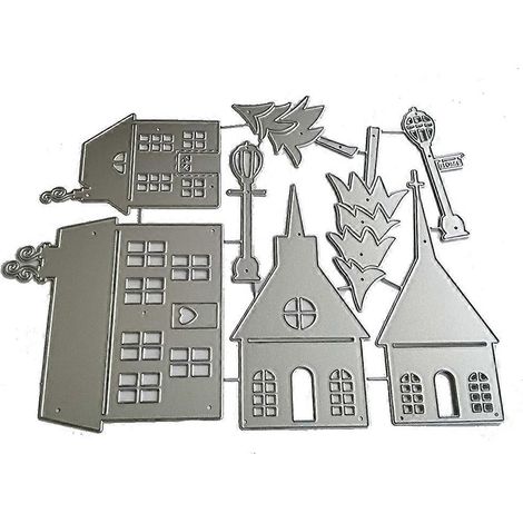 Haus-Metall-Stanzformen, Schablone, Stanzform, DIY-Scrapbooking-Album, Papierkarten-Prägevorlage, Formdekoration (1/5)