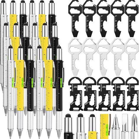 Porte-clés multi-outils, 30 pièces, 6-en-1, inox, tournevis (1/5)