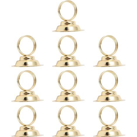 10 Pièces Porte-Cartes Visible Fer Pince Table, Anneau Et Argenté Base, Table Clip Anneau Rond, Lieu Style Support Marque Place Polyvalent Pour Photos Restaurant Banquet Panneaux Alimentaires Dorée (1/5)