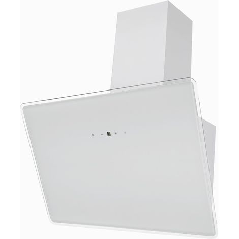 Hotte d'aspiration 60 cm Hotte murale sans tête Hotte inclinée verre blanc LED Respekta