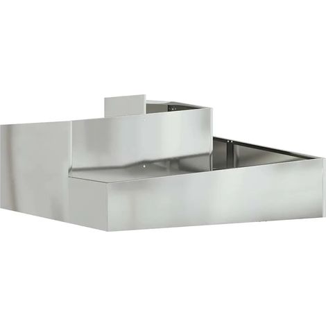 Cache-pot de jardin moderne 100 x 100 x 50 cm pratique style industriel en acier galvanisé argent (1/5)