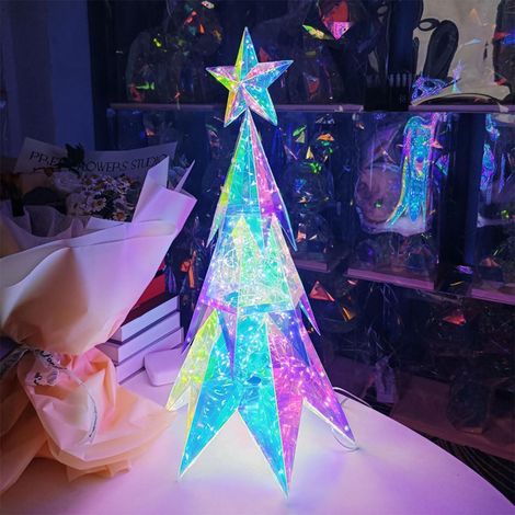 Décorations d'arbre de Noël lumineuses et créatives, lumières LED de Noël, décorations de table festives, adaptées aux décorations de Noël, aux fêtes (1/5)