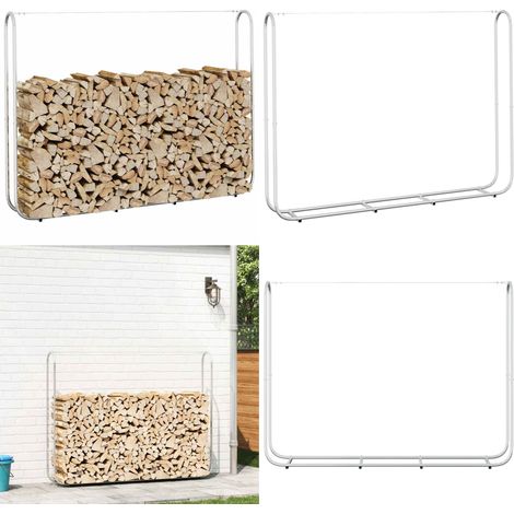 vidaXL Portant de bois de chauffage 200x25x150 cm acier galvanisé (1/5)