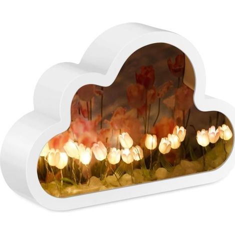 Diy Lampe Nuit Veilleuse Enfant,Veilleuse Nuage,Veilleuse Tulipe à Faire Soi-MêMe,Tulip Flower Lamp,Laissez Enfants Fabriquer Leurs (1/4)