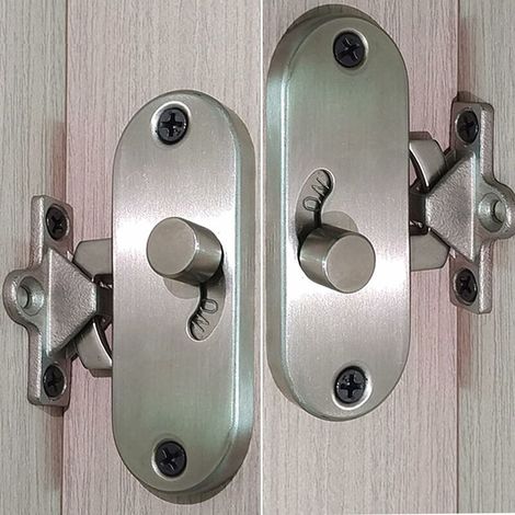 Coffret de forets pour perceuse Serrure de porte coulissante Porte mobile à 90 degrés, boucle à angle droit, serrure de confidentialité, serrure de porte coulissante et serrure à pêne, serrure à came (1/5)