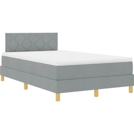 Maison Exclusive - Lit à ressort LED avec bandes LED Gris clair 120 x 190 cm tissu (1/5)