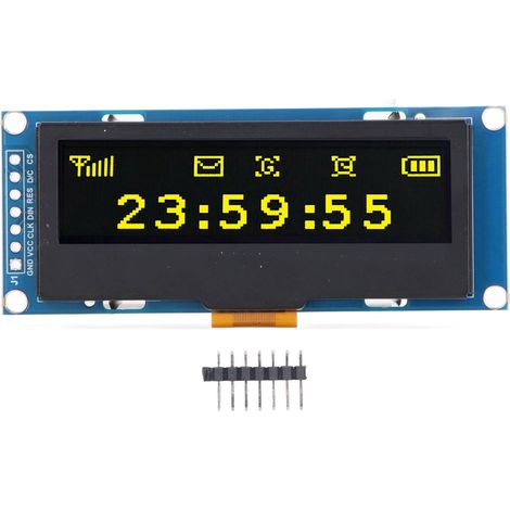 Module d'affichage 2.23 pouces, résolution 128x32, écran à diode électroluminescente organique SSD1305 IICSPI Comm MRC162D jaune (1/5)