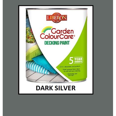 Liberon Extreme Garden Decking Paint - Dark Silver - 2.5 Litres