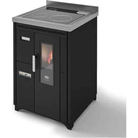 Eva Calòr Cocina Ventilada De Pellet Con Encimera De Acero NINA 901658700 Acabado Negro (1/3)
