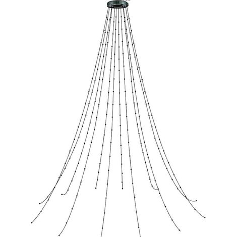 Guirlande lumineuse d'extérieur de 2 m (6,5 pi) en forme d'étoiles et de cascade, 280 lumières, idéale pour décorer un sapin de No (1/5)