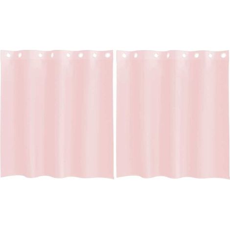 Voilages à œillets, ensemble de deux pièces, rose clair, 140 x 140 cm (1/5)