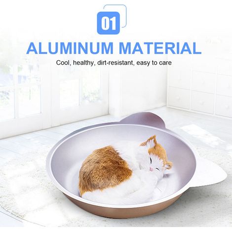 Nid en aluminium pour chat, bassin de refroidissement en aluminium pour animaux de compagnie, lit de glace d'été pour chat (1/5)
