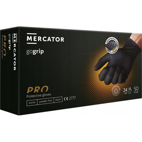 Guanti in nitrile neri con impugnatura GO marcator M (1/2)