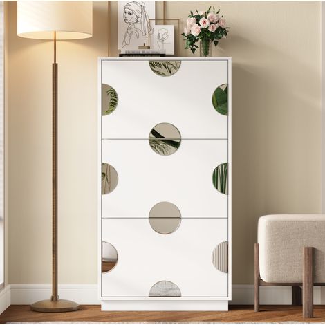 Scarpiera 3 ribalte con specchio MDF 63x24x120 cm OKMYHOME (1/5)
