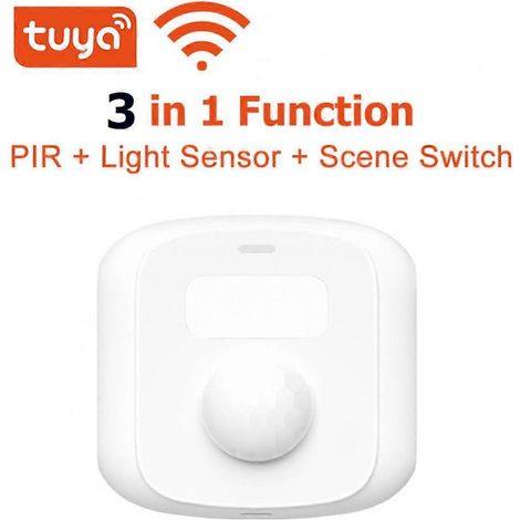 Détecteur de mouvement Tuya Zigbee Wifi, capteur de luminosité, appareils domotiques connectés, fonction de changement de scène, détecteur de mouvement PIR intégré. (1/5)