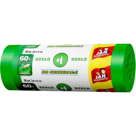Sacs en verre vert pour le tri, avec poignées, 60 l