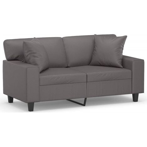 Maison Exclusive - Divano a 2 Posti con Cuscini Grigio 120 cm in Similpelle