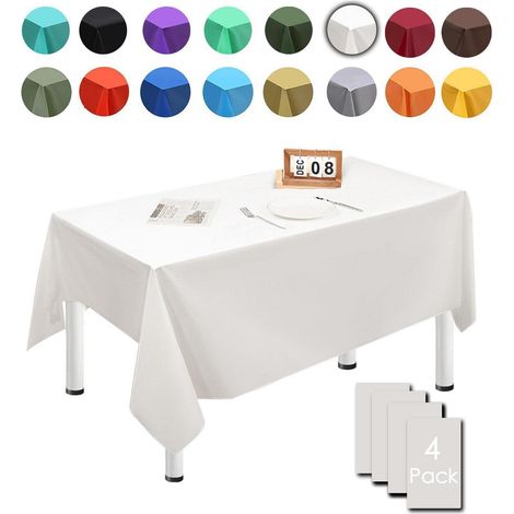 4x Einweg Tischdecke 137x274cm Cremeweiß, wasserdicht, fleckschützend