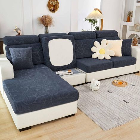 Universal L-shaped, wear-resistant, non-slip, and durable sofa cover (green leaves) (1/5)