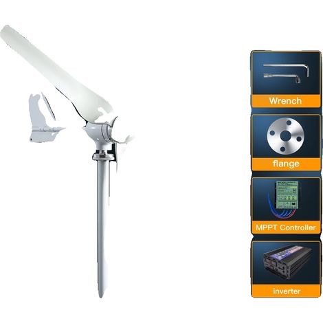 Générateur Éolien, Haute Efficacité, Construction Durable, Système hors réseau, 2000W-a, 48V