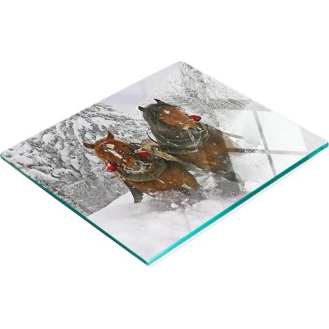 Tabla de cortar de cristal para cocina con estampado de trineo, 60x52 cm (1/5)