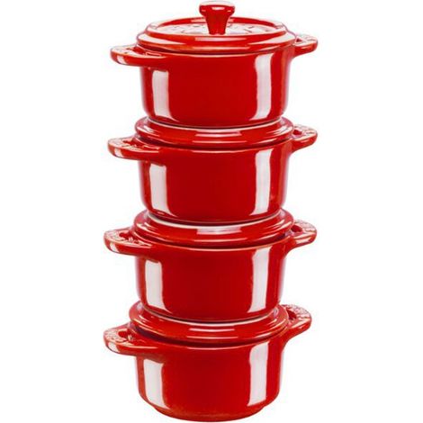 Staub Set 4 Mini Cocotte in Ceramica Rosso (1/3)