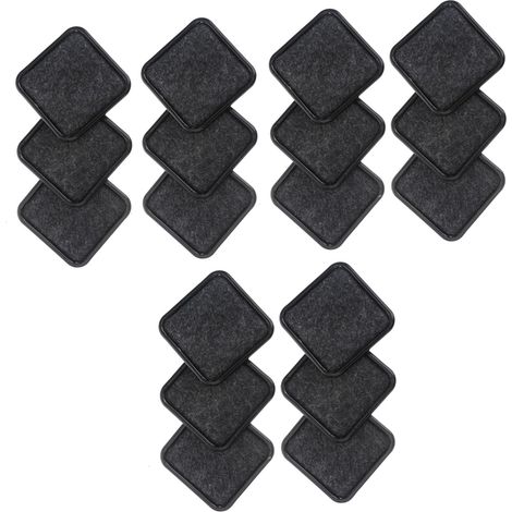Lot de 16 protections carrées pour meubles à roulettes, avec base (1/5)