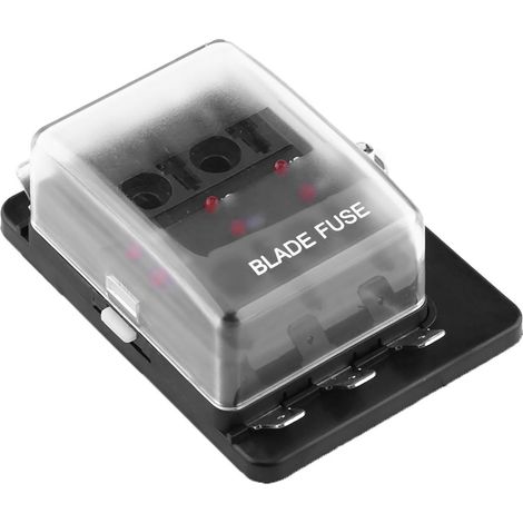 Boîtier porte-fusibles à lame 6 circuits avec témoins LED et kit de câblage pour auto camionnette bateau marine (1/5)
